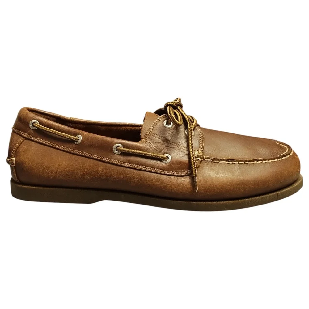 Dockers Castaway‎ Boat Shoes Mens US 13W Brown Leather Classic Comfort Lace-Up